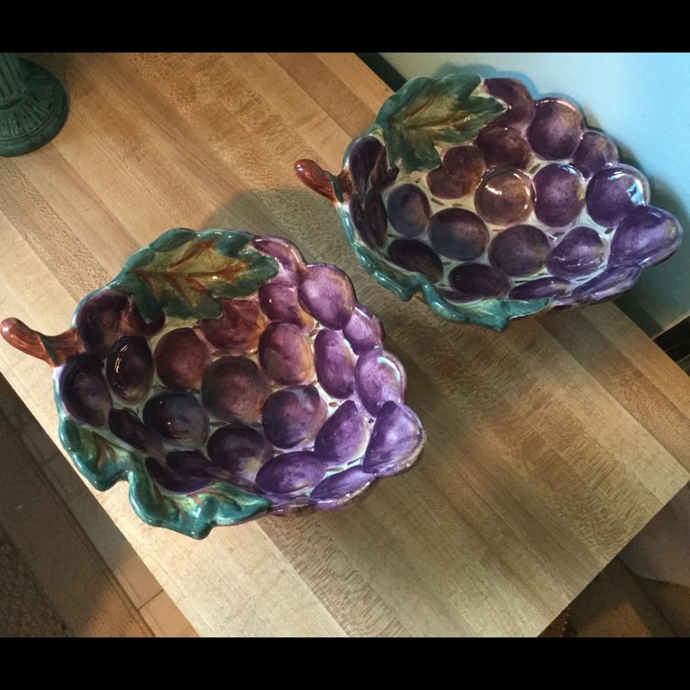 Set of 2 GrapeBowls Ceramica Classical Venetian